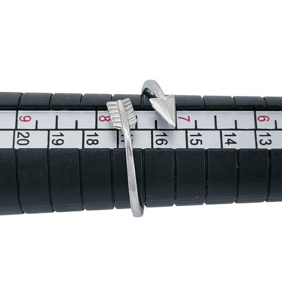 Arrow Wrap Ring | Vintage Sterling Silver 925 | Size 7.5 - Picture 7 of 9